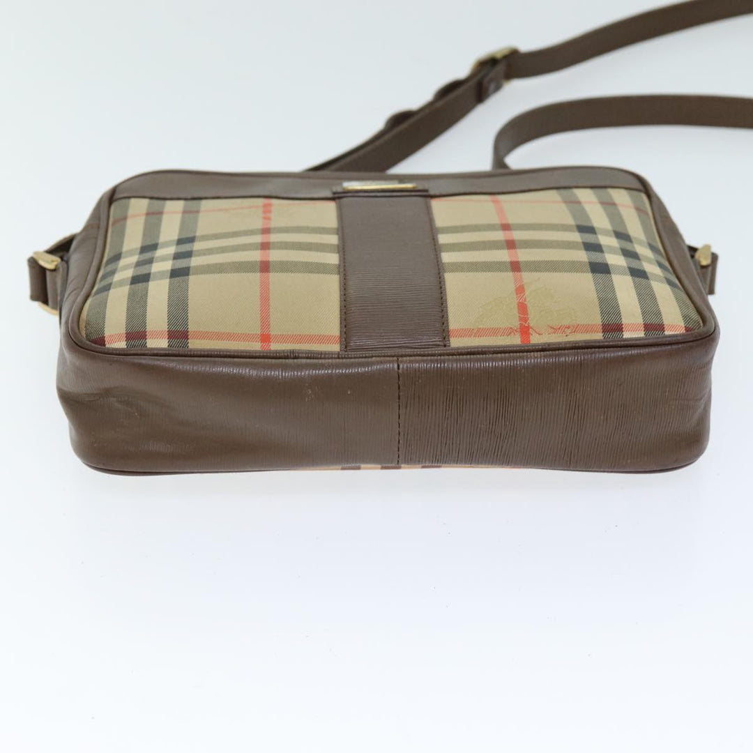 BURBERRYSs Nova Check Shoulder Bag Canvas Beige Auth bs14325