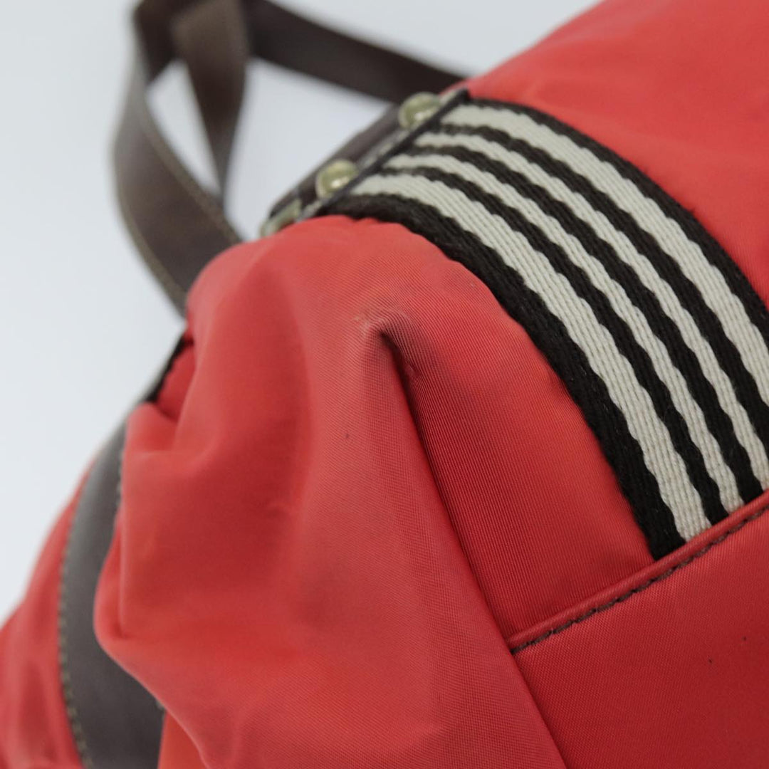 Burberry Blue Label Hand Bag Nylon Orange Auth bs14346