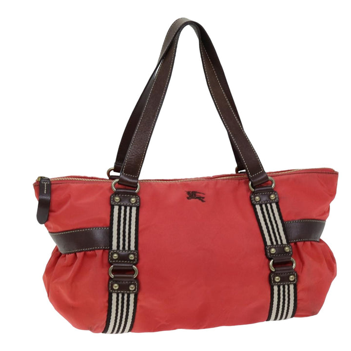 Burberry Blue Label Hand Bag Nylon Orange Auth bs14346