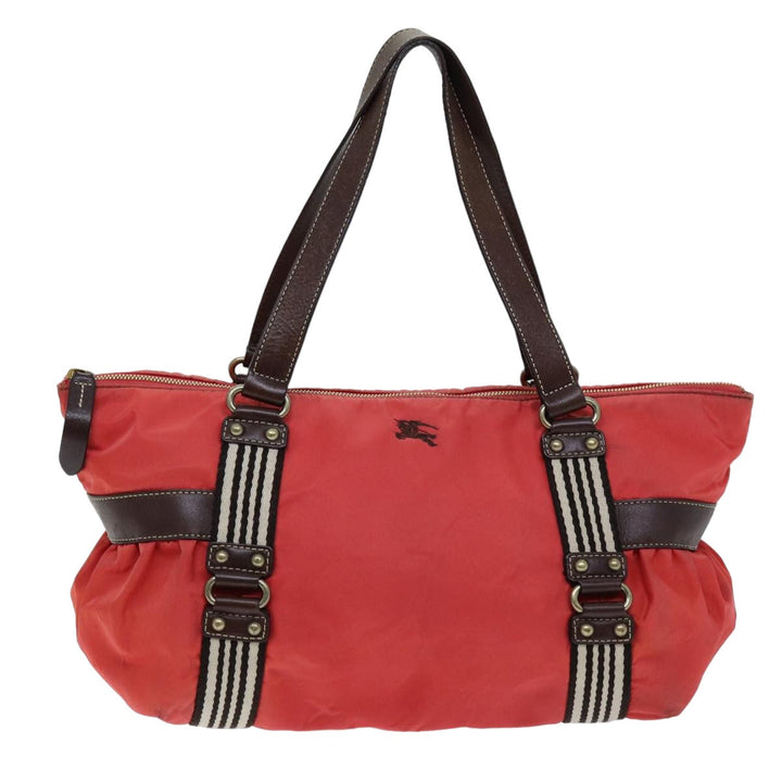 Burberry Blue Label Hand Bag Nylon Orange Auth bs14346