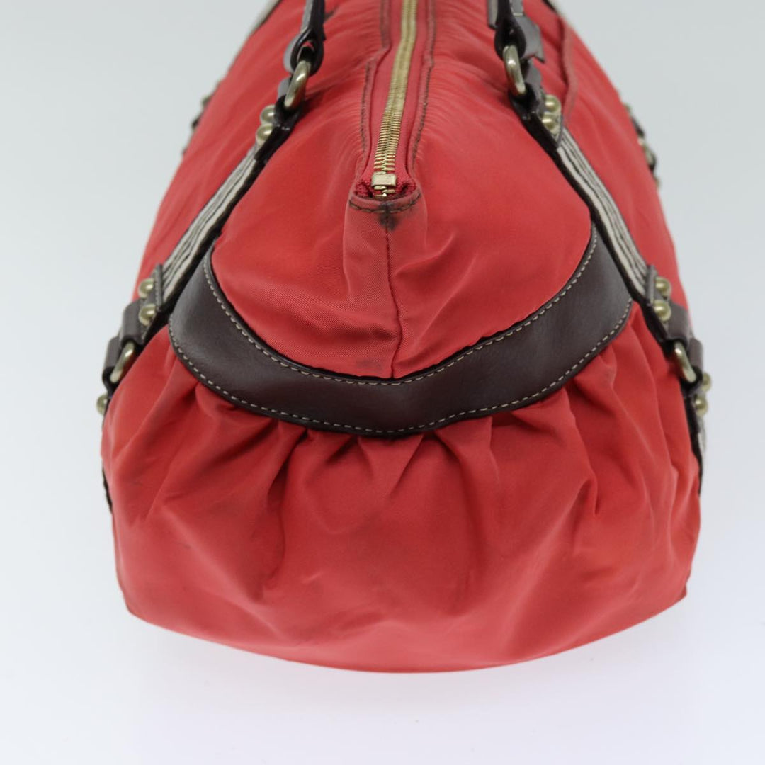 Burberry Blue Label Hand Bag Nylon Orange Auth bs14346