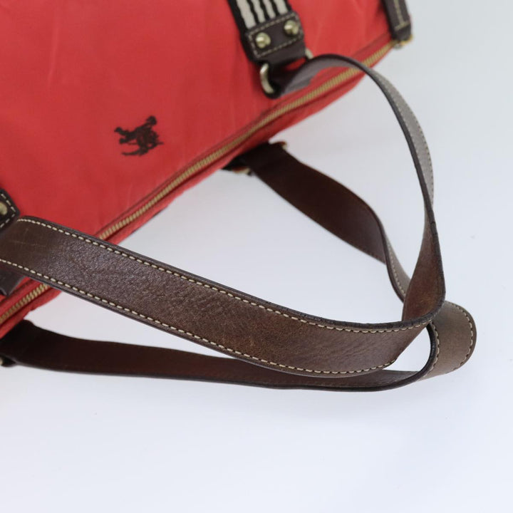 Burberry Blue Label Hand Bag Nylon Orange Auth bs14346