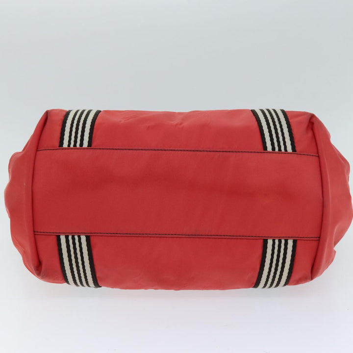 Burberry Blue Label Hand Bag Nylon Orange Auth bs14346