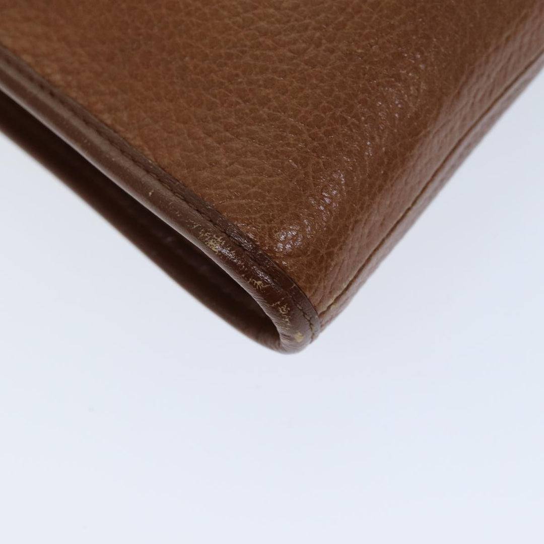 BurberrySs Clutch Bag Leather Brown Auth bs14350