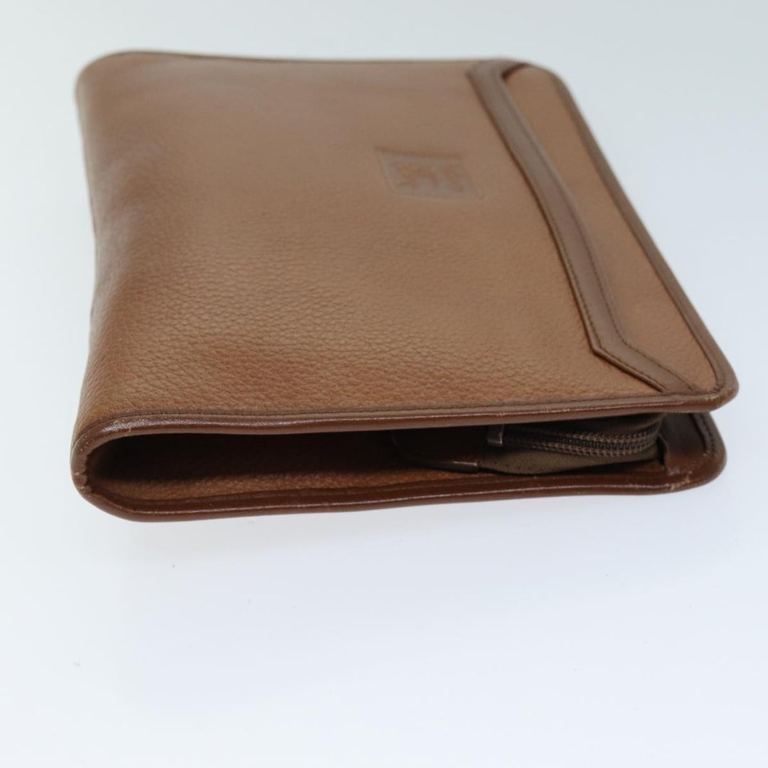 BurberrySs Clutch Bag Leather Brown Auth bs14350
