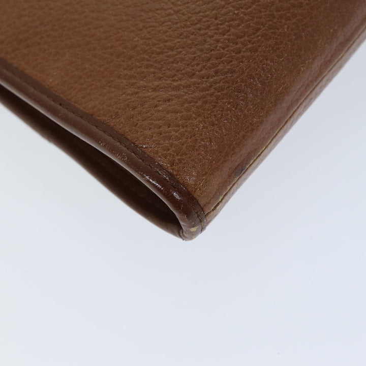 BurberrySs Clutch Bag Leather Brown Auth bs14350