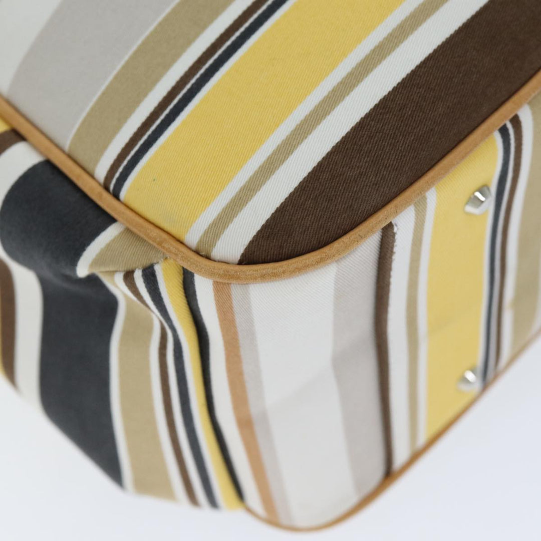 Burberry Blue Label Hand Bag Canvas Beige Auth bs14368