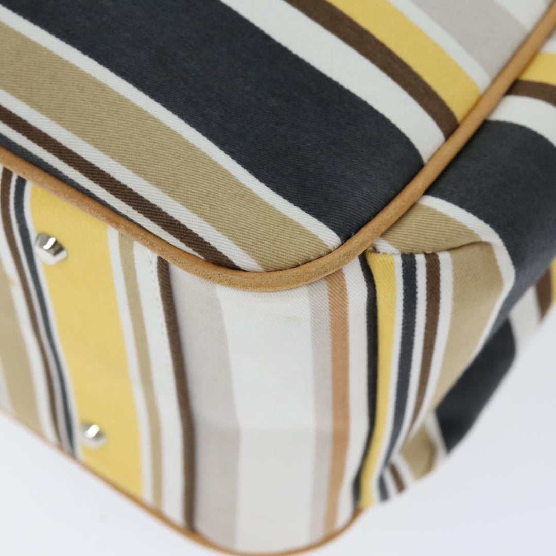 Burberry Blue Label Hand Bag Canvas Beige Auth bs14368