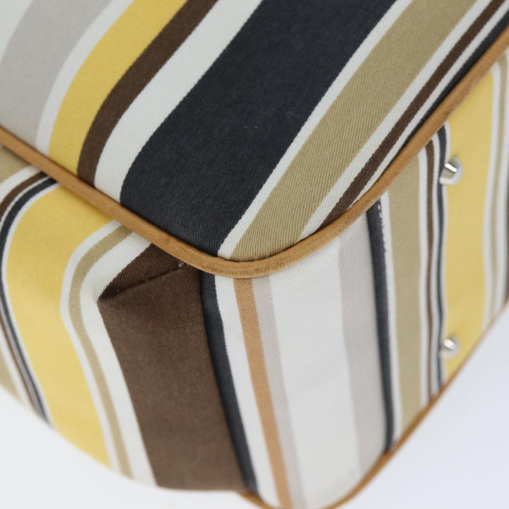 Burberry Blue Label Hand Bag Canvas Beige Auth bs14368