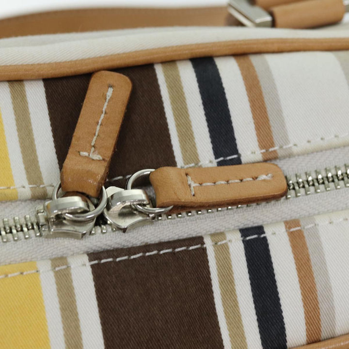 Burberry Blue Label Hand Bag Canvas Beige Auth bs14368