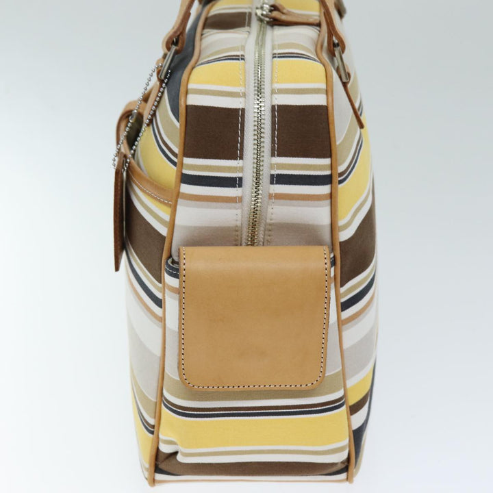 Burberry Blue Label Hand Bag Canvas Beige Auth bs14368