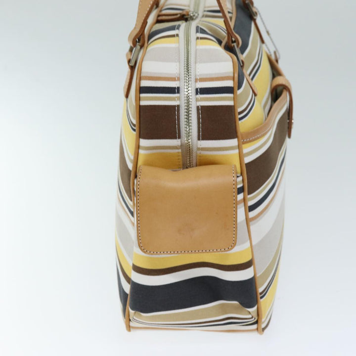 Burberry Blue Label Hand Bag Canvas Beige Auth bs14368