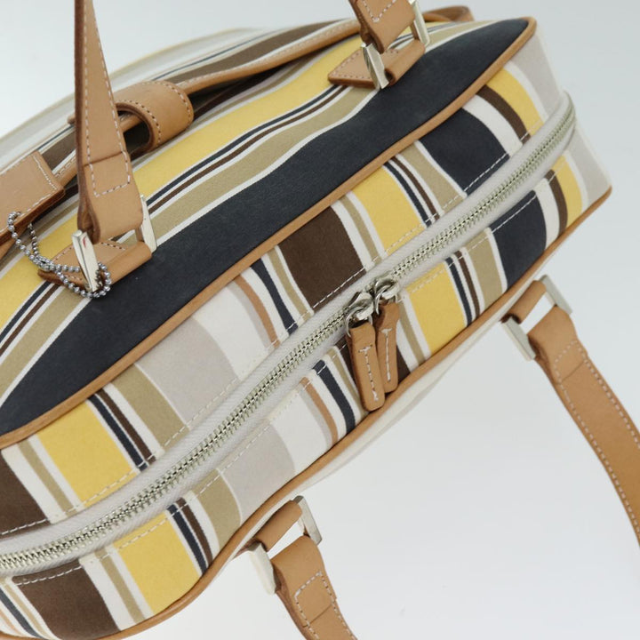 Burberry Blue Label Hand Bag Canvas Beige Auth bs14368