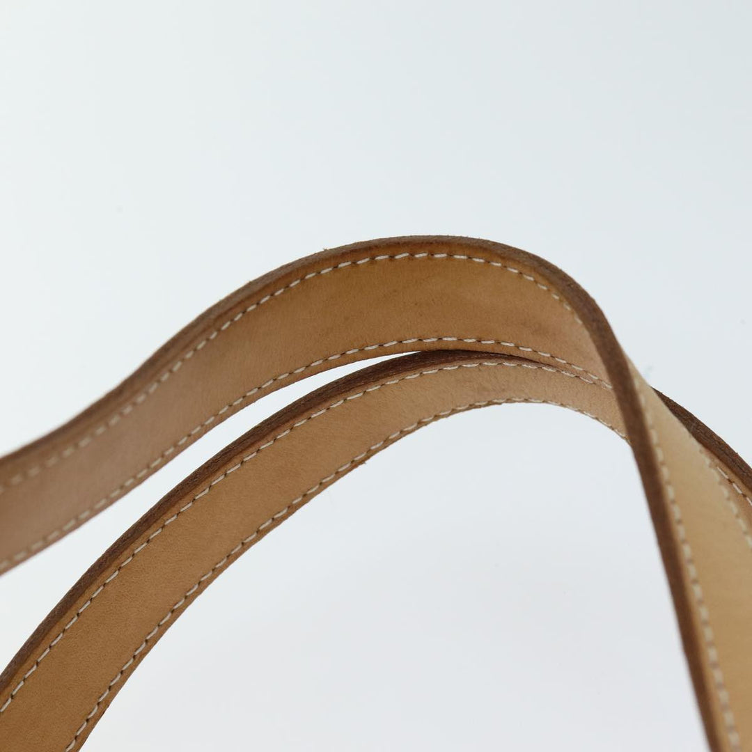 Burberry Blue Label Hand Bag Canvas Beige Auth bs14368