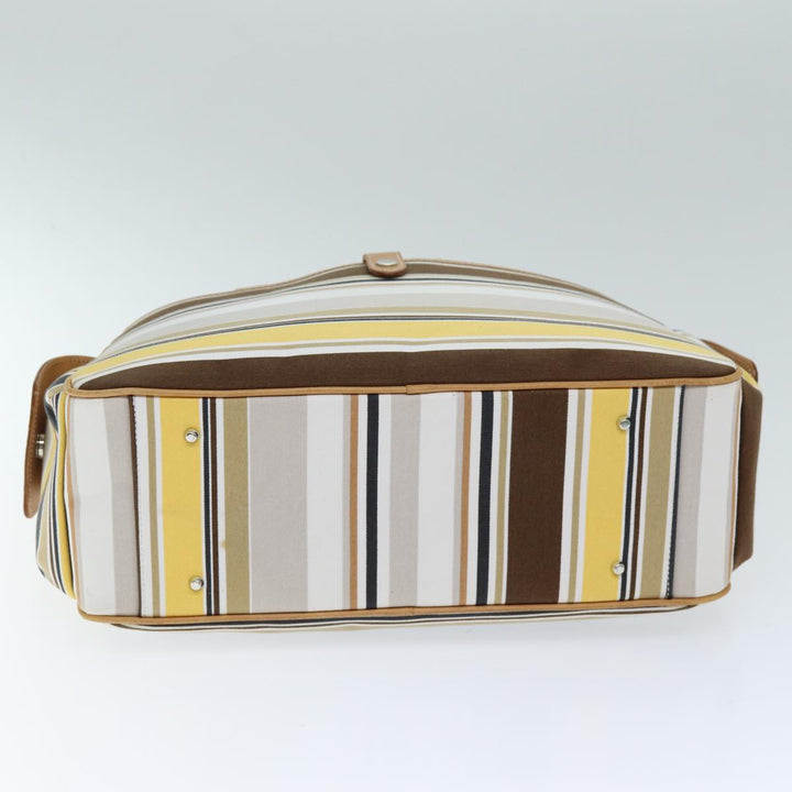 Burberry Blue Label Hand Bag Canvas Beige Auth bs14368