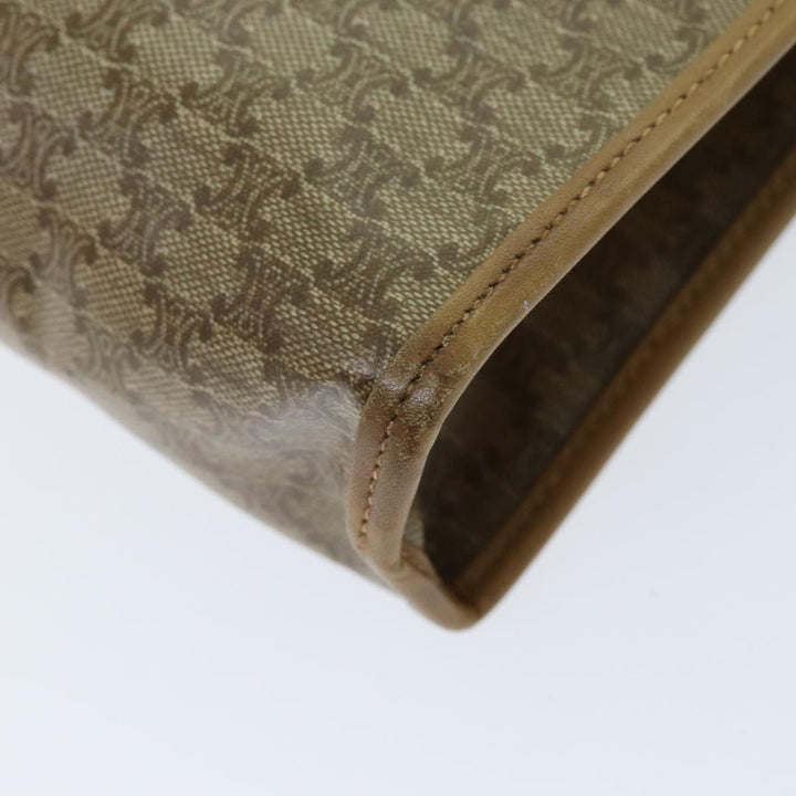 Celine Macadam Canvas Clutch Bag Beige Auth bs14378