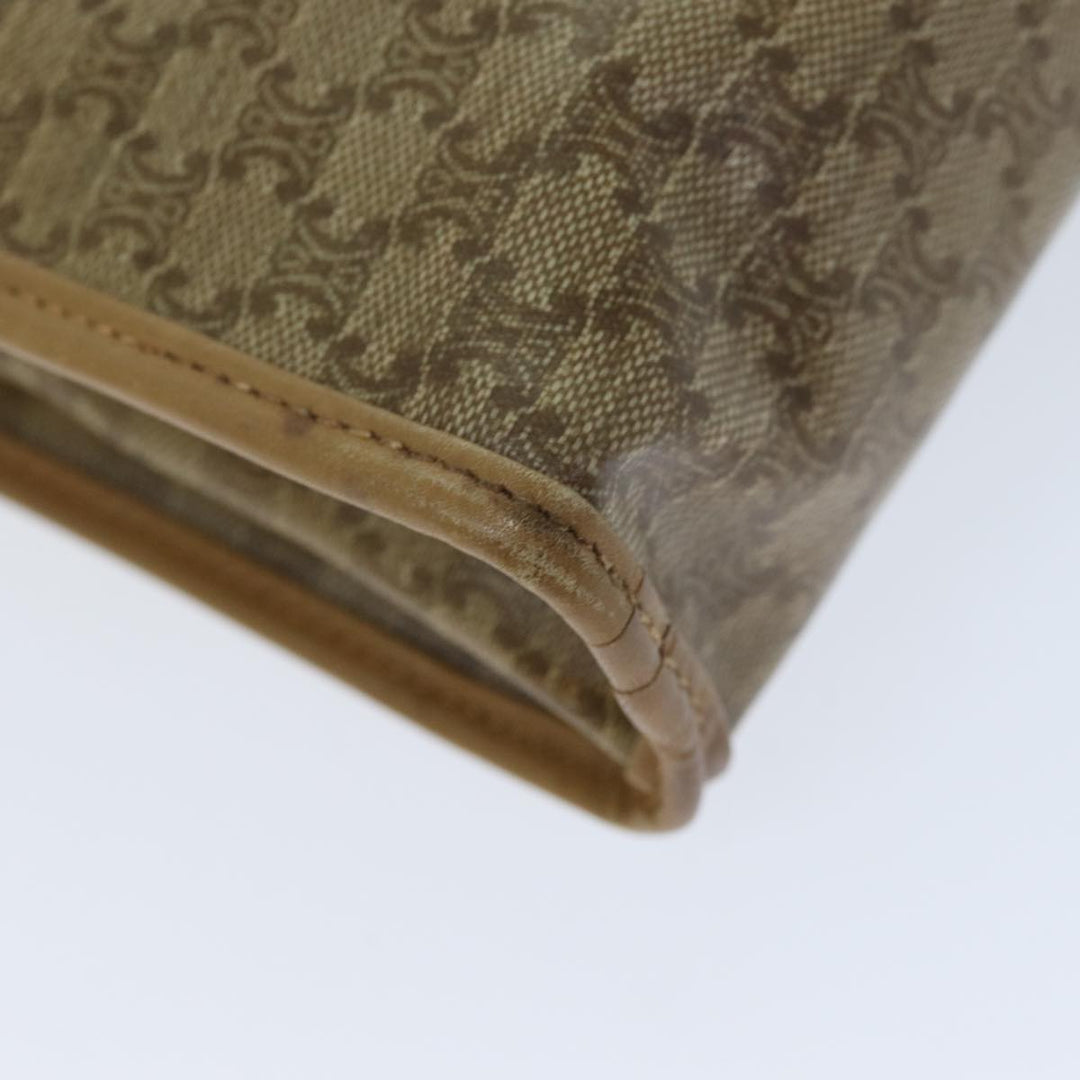 Celine Macadam Canvas Clutch Bag Beige Auth bs14378