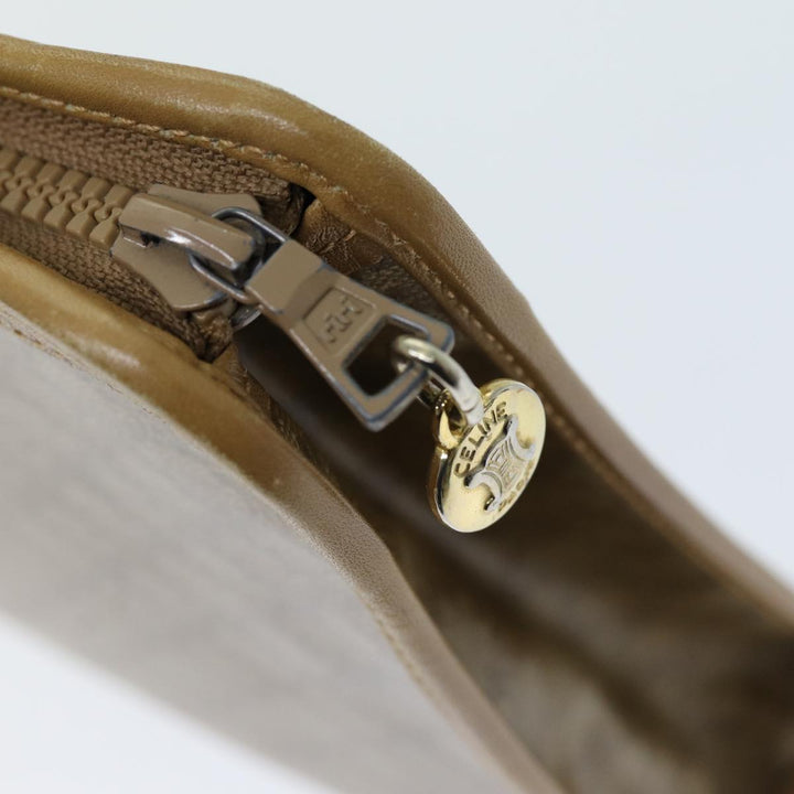 Celine Macadam Canvas Clutch Bag Beige Auth bs14378