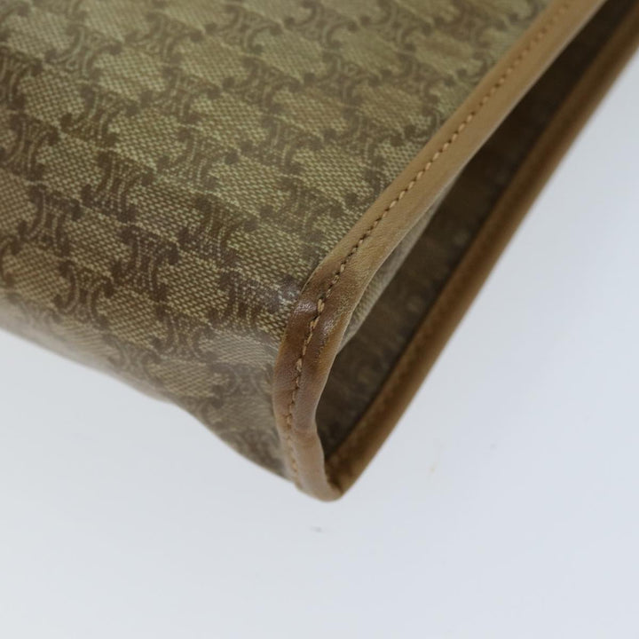 Celine Macadam Canvas Clutch Bag Beige Auth bs14378