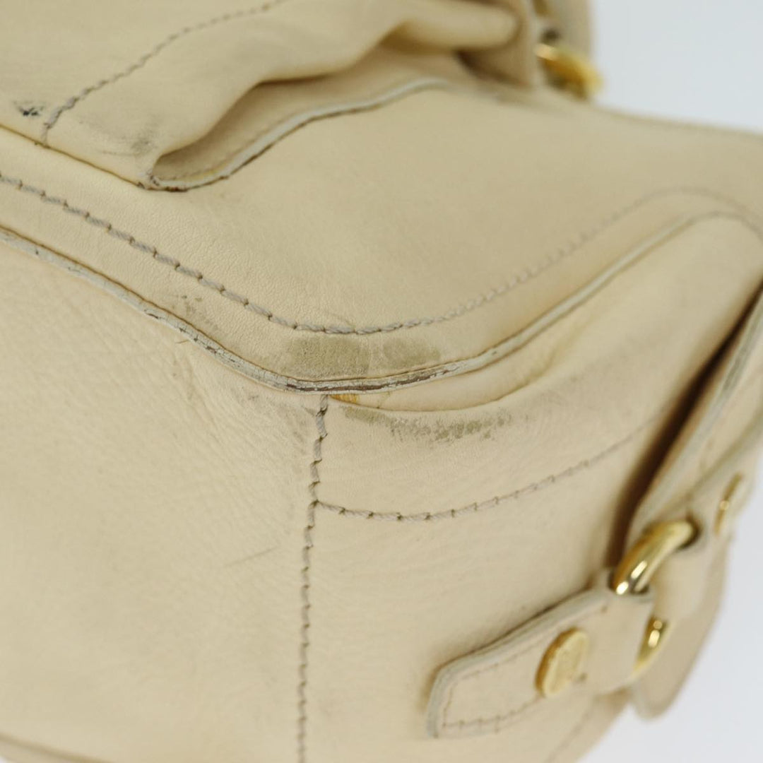 Celine Boogie bag Hand Bag Leather Beige Auth bs14379
