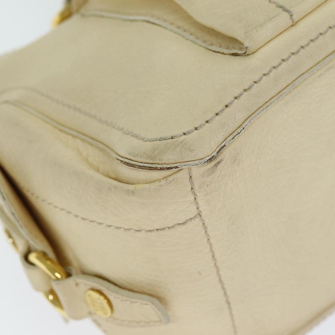 Celine Boogie bag Hand Bag Leather Beige Auth bs14379