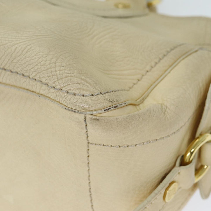 Celine Boogie bag Hand Bag Leather Beige Auth bs14379