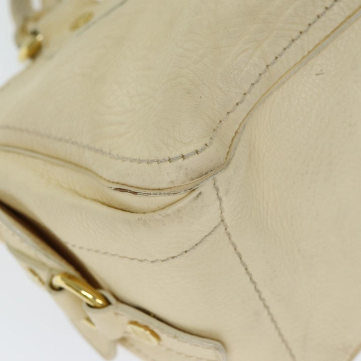 Celine Boogie bag Hand Bag Leather Beige Auth bs14379