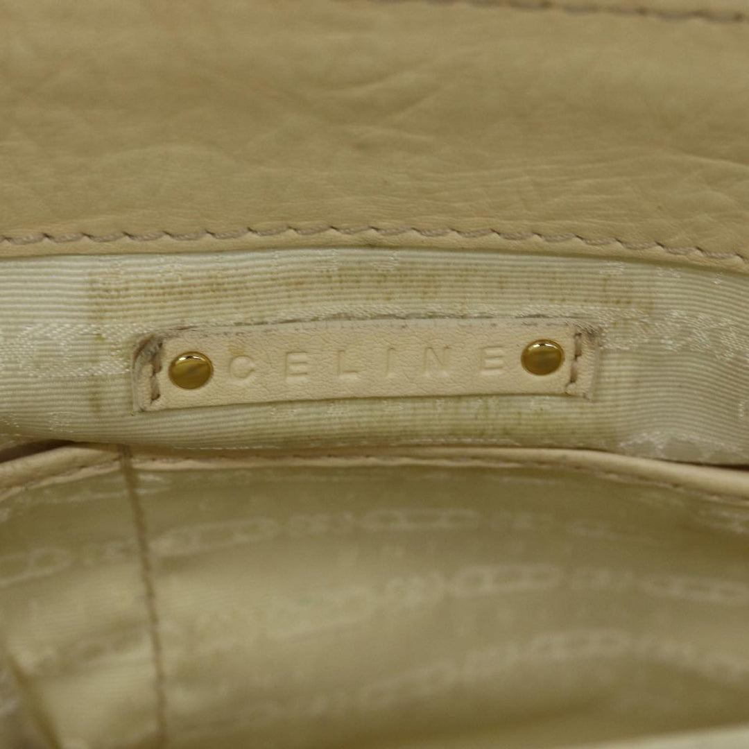Celine Boogie bag Hand Bag Leather Beige Auth bs14379