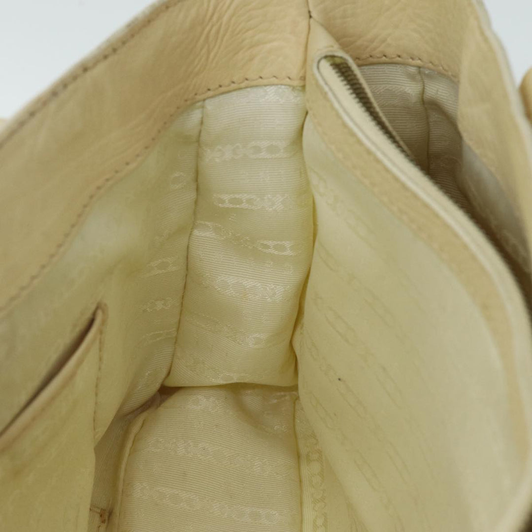 Celine Boogie bag Hand Bag Leather Beige Auth bs14379