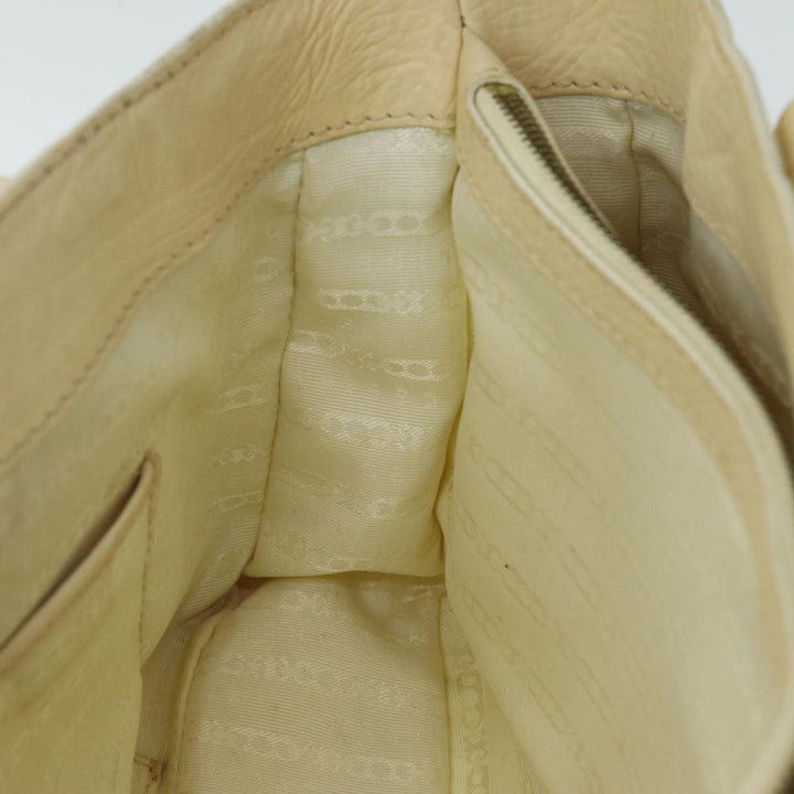 Celine Boogie bag Hand Bag Leather Beige Auth bs14379