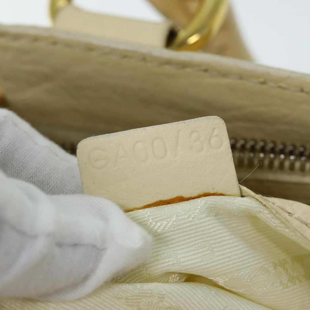 Celine Boogie bag Hand Bag Leather Beige Auth bs14379