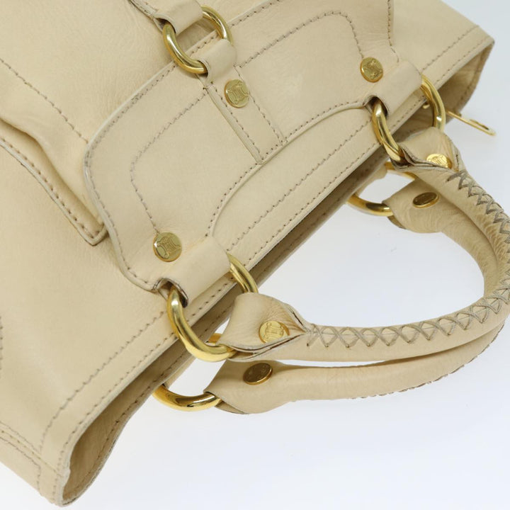 Celine Boogie bag Hand Bag Leather Beige Auth bs14379