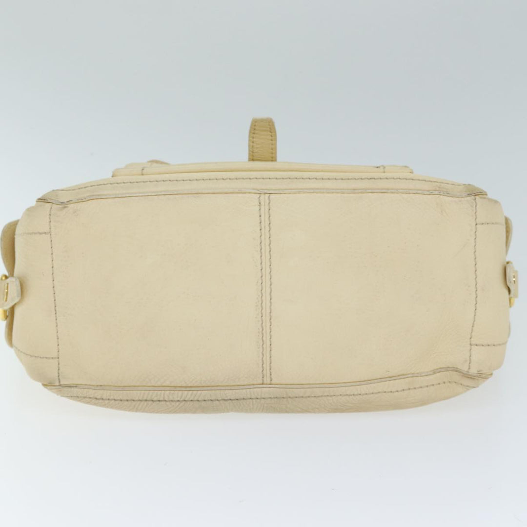 Celine Boogie bag Hand Bag Leather Beige Auth bs14379