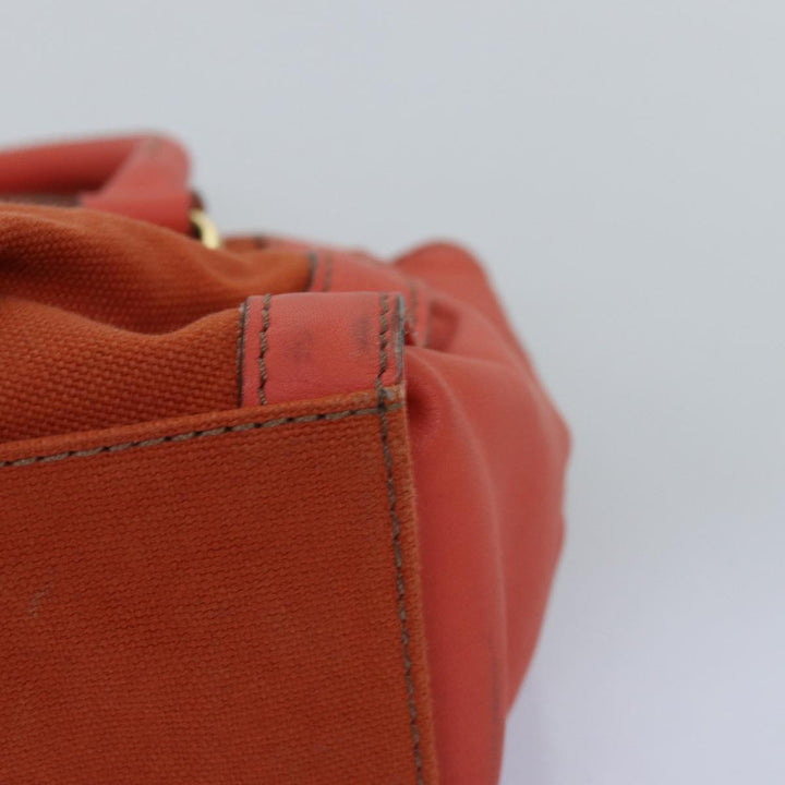 Burberry Blue Label Hand Bag Canvas 2way Orange Auth bs14381