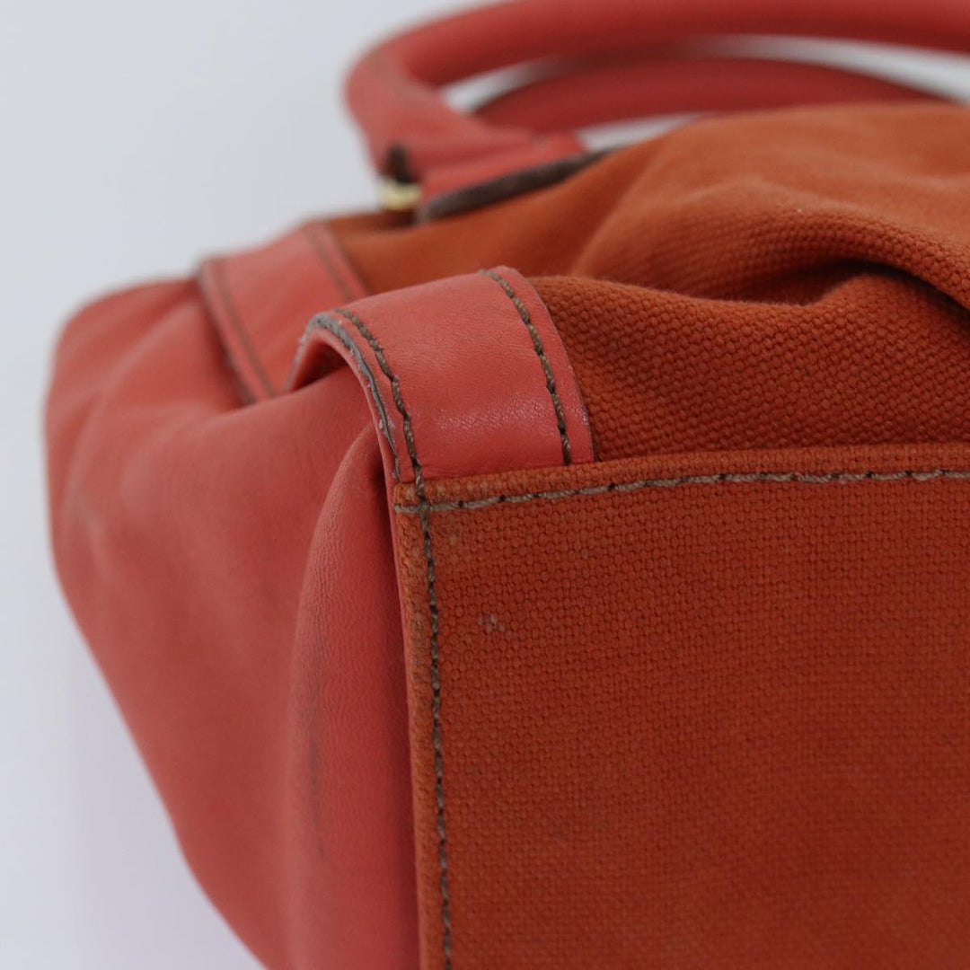 Burberry Blue Label Hand Bag Canvas 2way Orange Auth bs14381