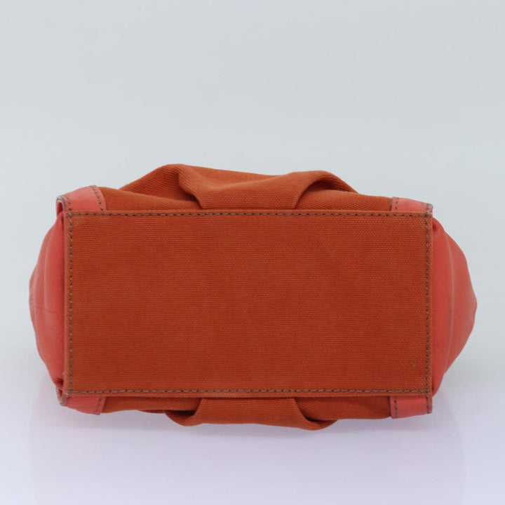 Burberry Blue Label Hand Bag Canvas 2way Orange Auth bs14381