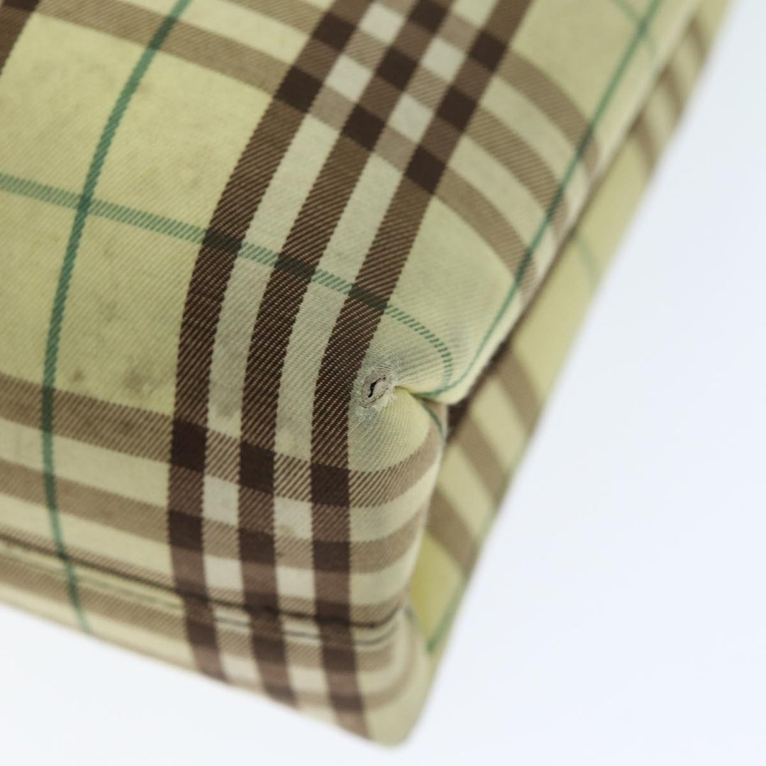 Burberry Nova Check Hand Bag Canvas Yellow Auth bs14382