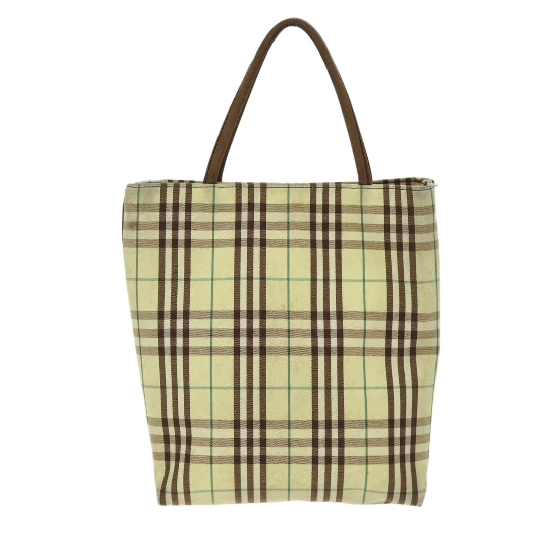 Burberry Nova Check Hand Bag Canvas Yellow Auth bs14382