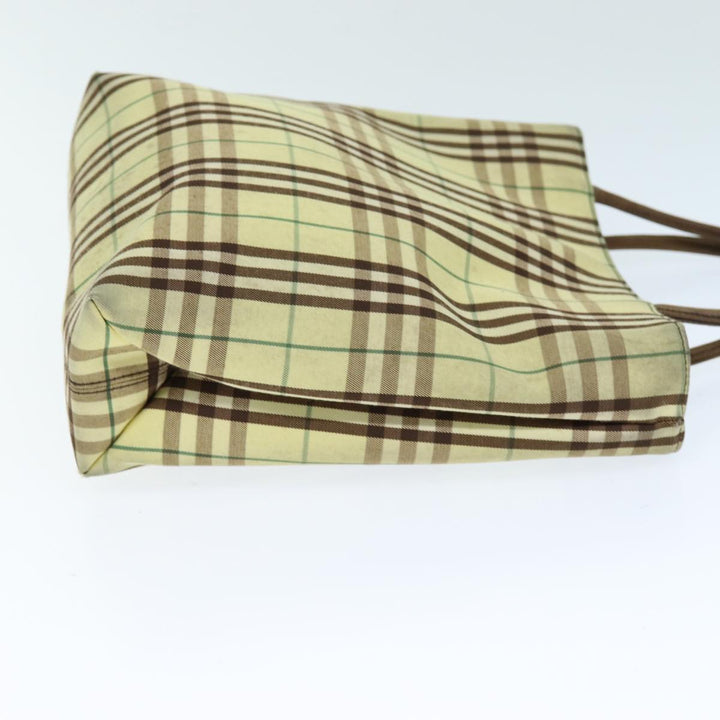 Burberry Nova Check Hand Bag Canvas Yellow Auth bs14382