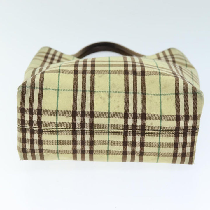 Burberry Nova Check Hand Bag Canvas Yellow Auth bs14382