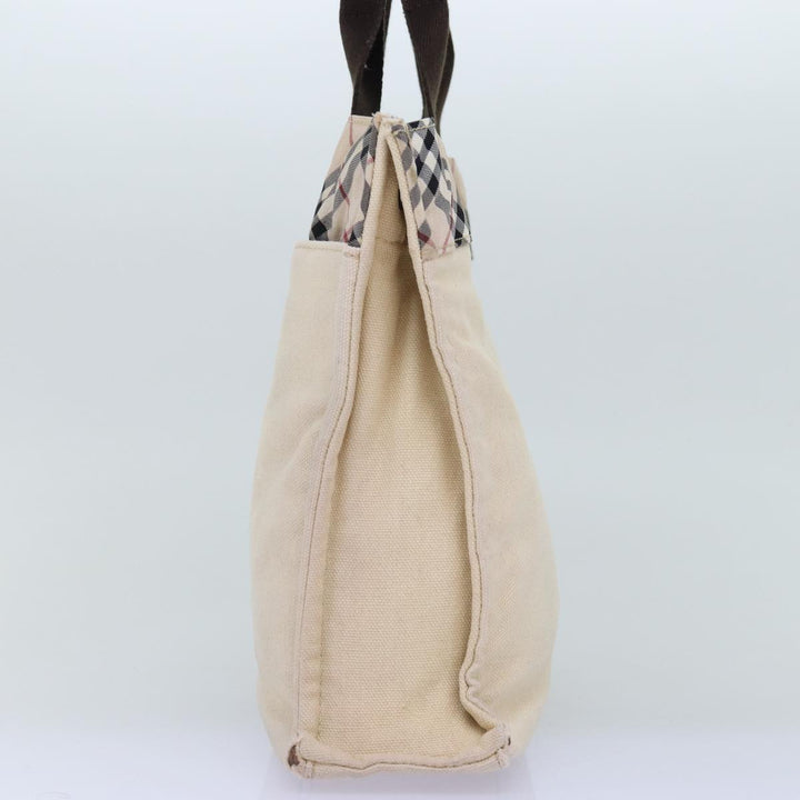 Burberry Nova Check Blue Label Hand Bag Canvas Beige Auth bs14383