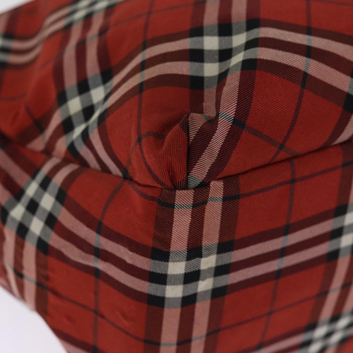 Burberry Nova Check Hand Bag Nylon Red Auth bs14384