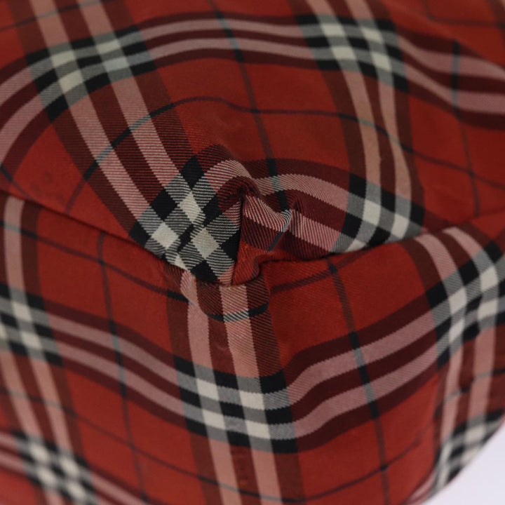 Burberry Nova Check Hand Bag Nylon Red Auth bs14384