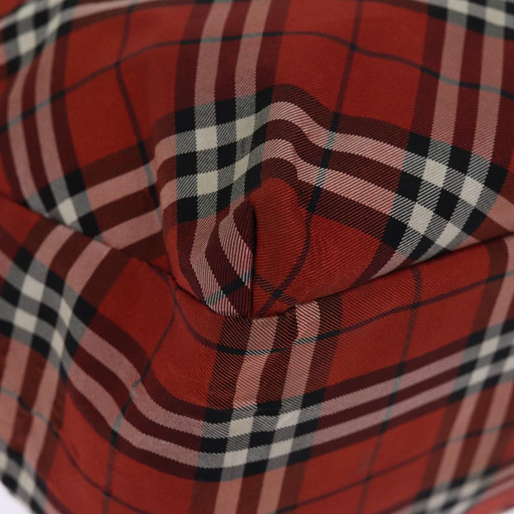 Burberry Nova Check Hand Bag Nylon Red Auth bs14384