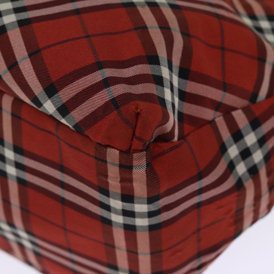 Burberry Nova Check Hand Bag Nylon Red Auth bs14384