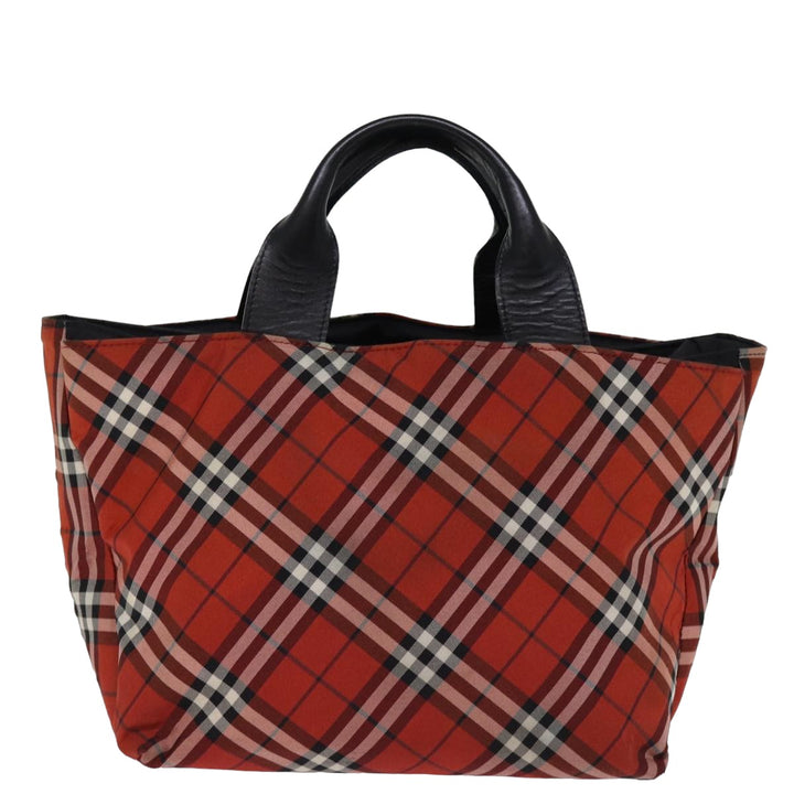 Burberry Nova Check Hand Bag Nylon Red Auth bs14384
