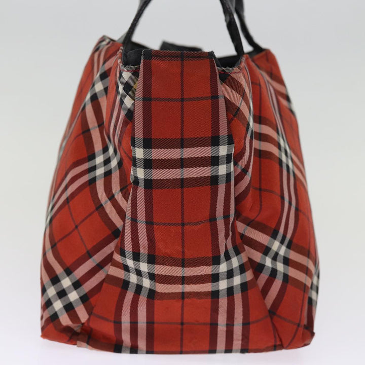 Burberry Nova Check Hand Bag Nylon Red Auth bs14384
