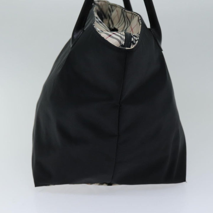 Burberry Nova Check Blue Label Tote Bag Nylon Black Beige Auth bs14385