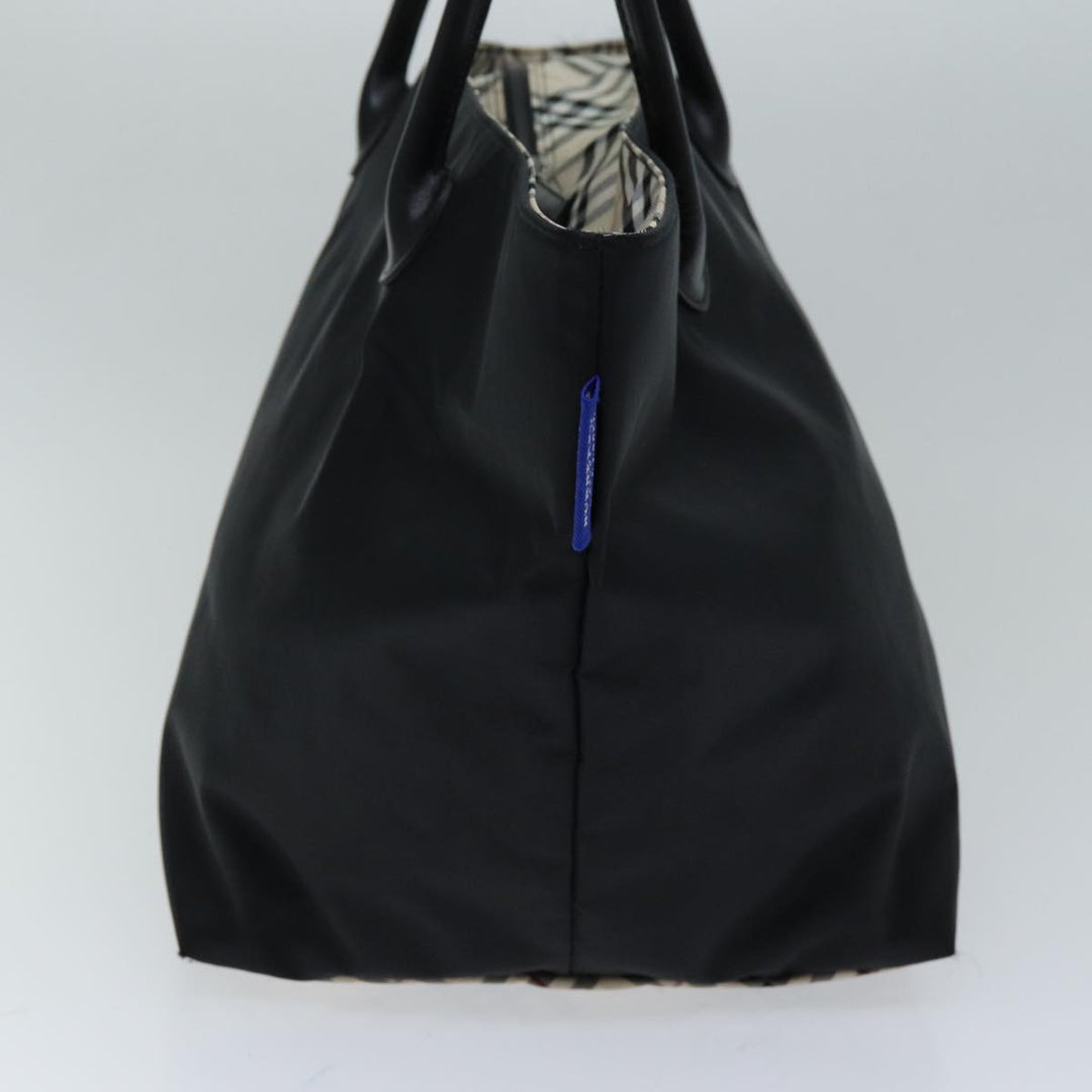 Burberry Nova Check Blue Label Tote Bag Nylon Black Beige Auth bs14385