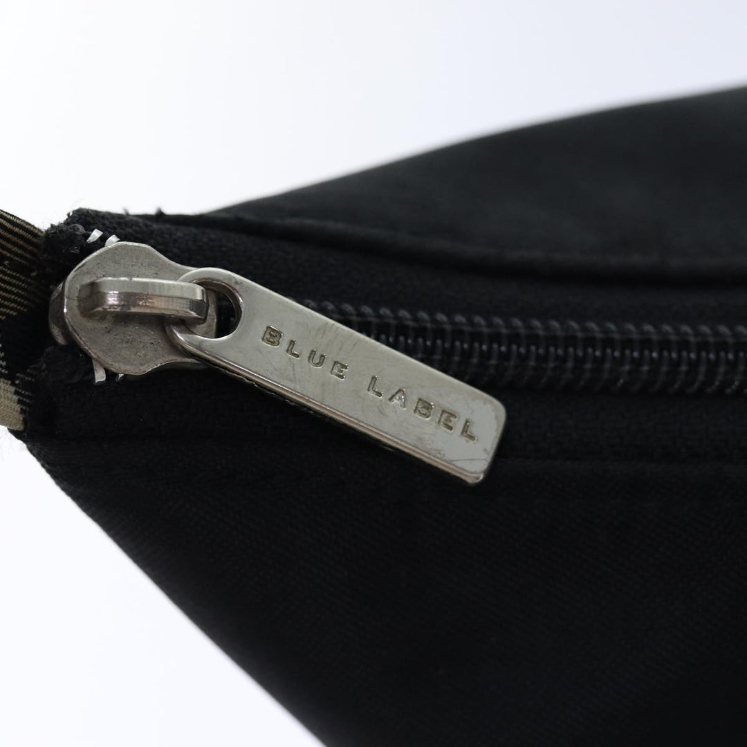 BurberrySs Nova Check Blue Label Shoulder Bag Nylon Black Beige Auth bs14387
